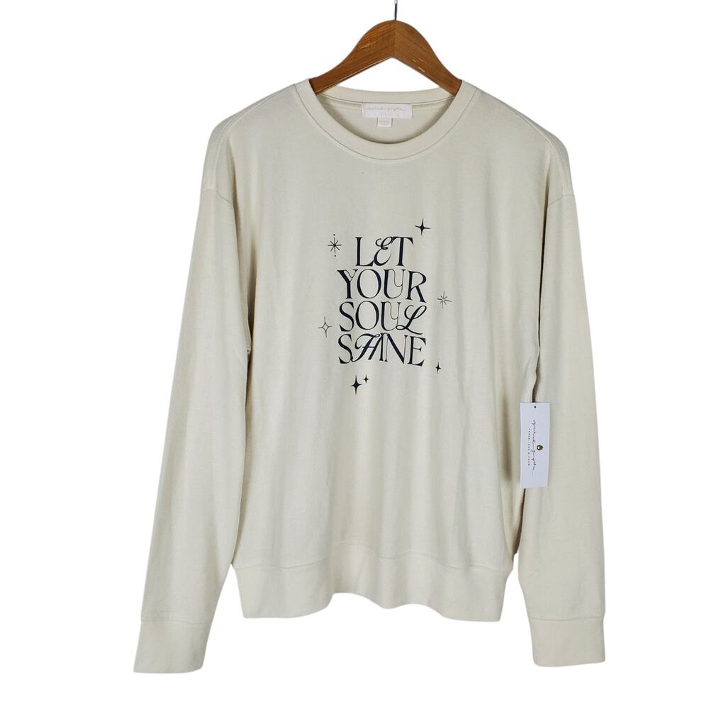 NEW Spiritual Gangster Soul Shine Savasana Pullover Size M Birch Lightweight $88
